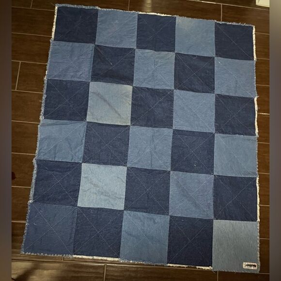 Cowboy western bandanna denim throw blanket - Picture 2 of 8